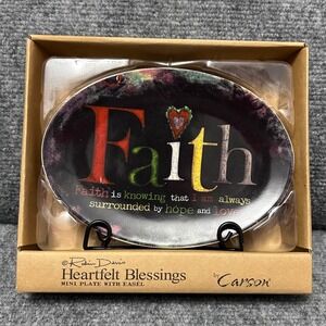 Carson Robin Davis Heartfelt Blessings Faith Mini Ceramic Plate with Easel 13527
